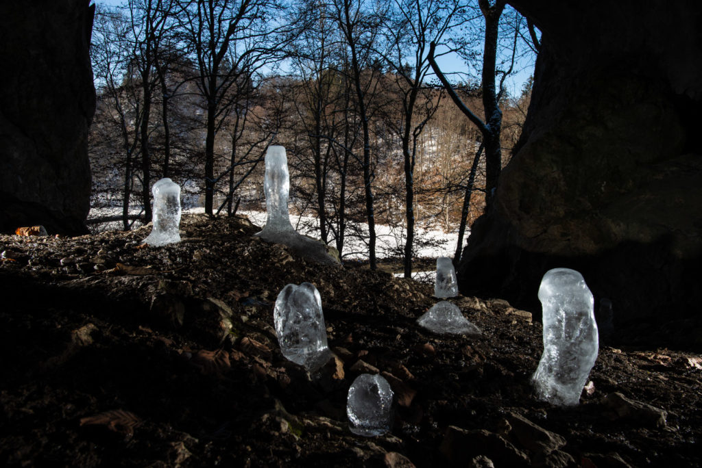 Eis-Stalagmiten